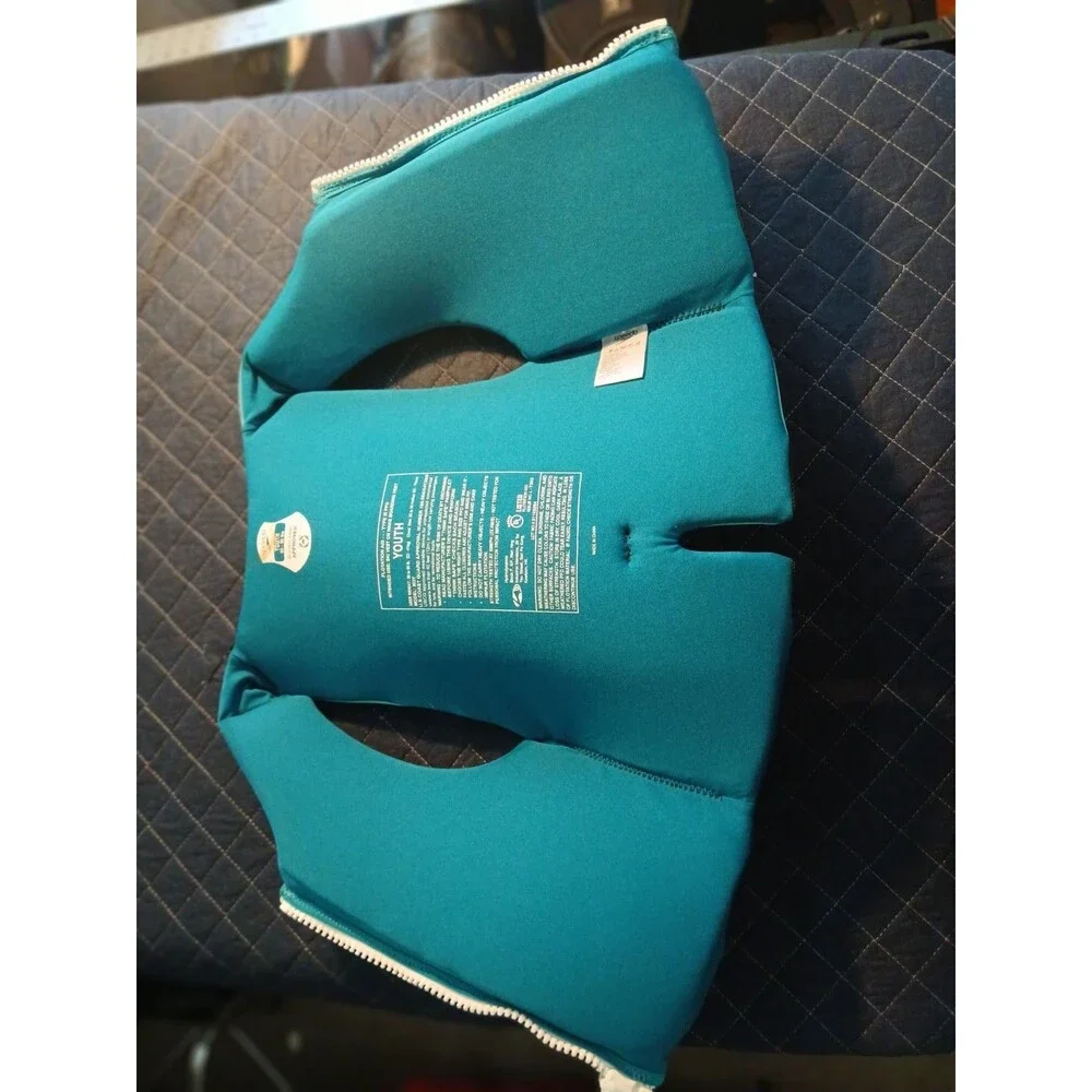 Speedo Youth Life Jacket / Ski & Wake Board Vest 50-90lbs Green Aqua Yellow Blue